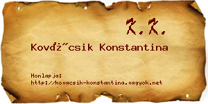 Kovácsik Konstantina névjegykártya